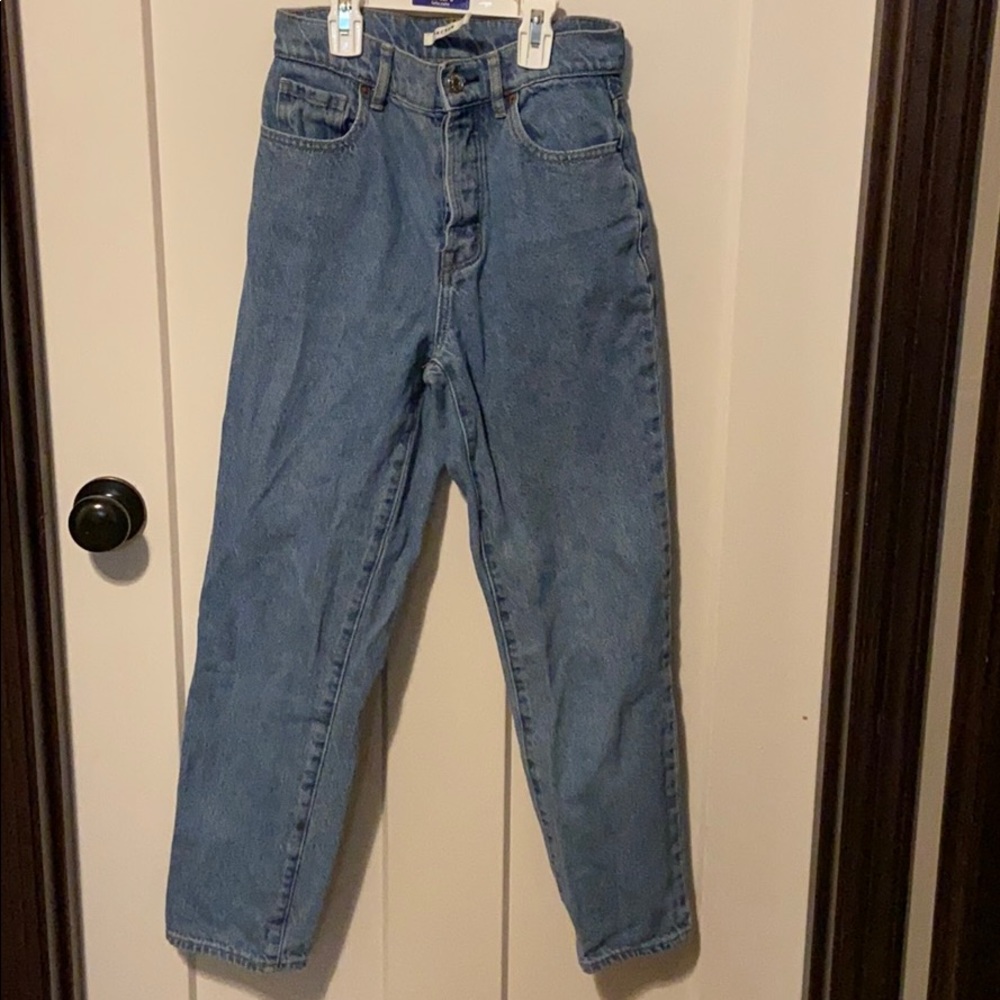 super high rise straight leg jeans